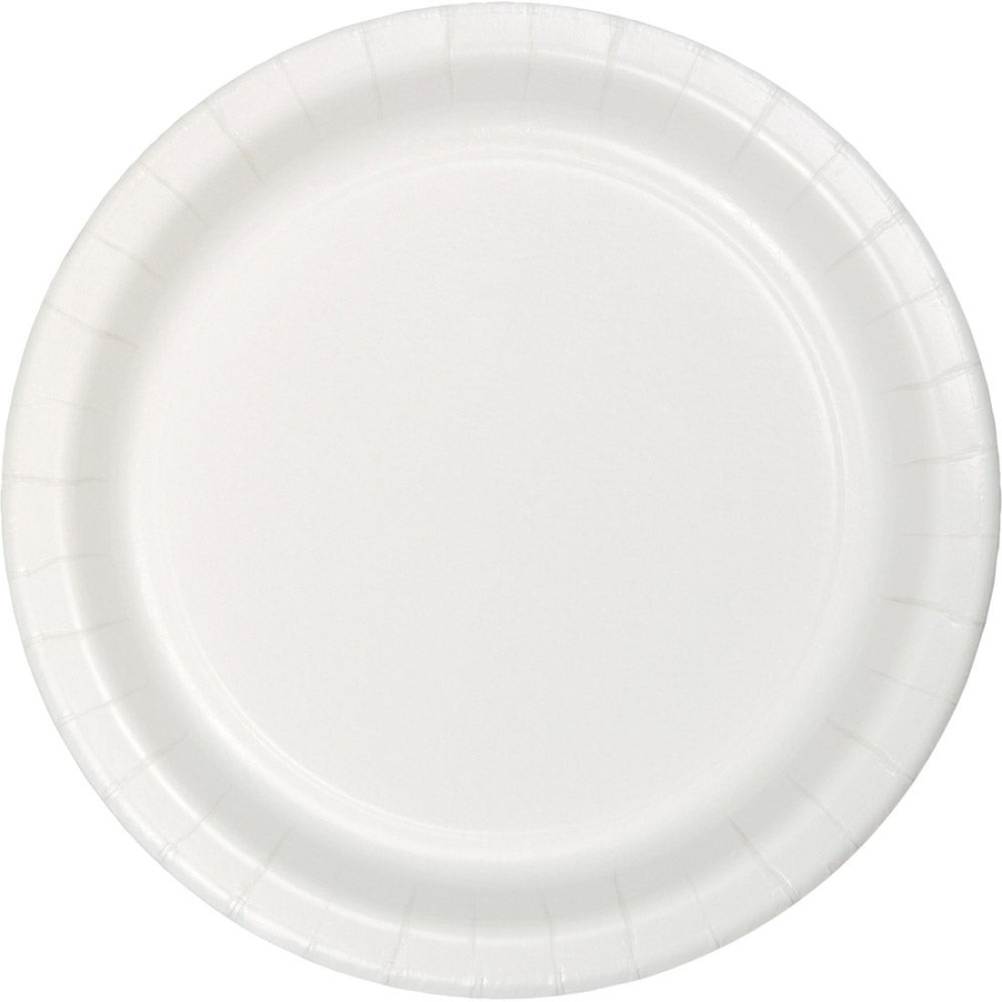 Creative Converting Touch of Color Paper Round Luncheon Plates 24-Pieces- 7-Inch Size- White