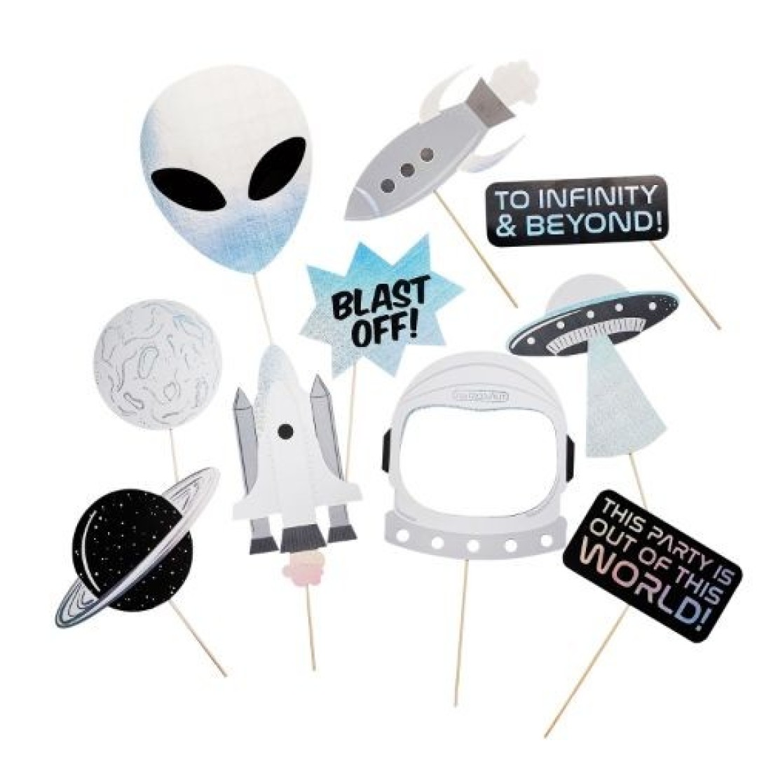 Space Party Photo Booth Props 10/Pack