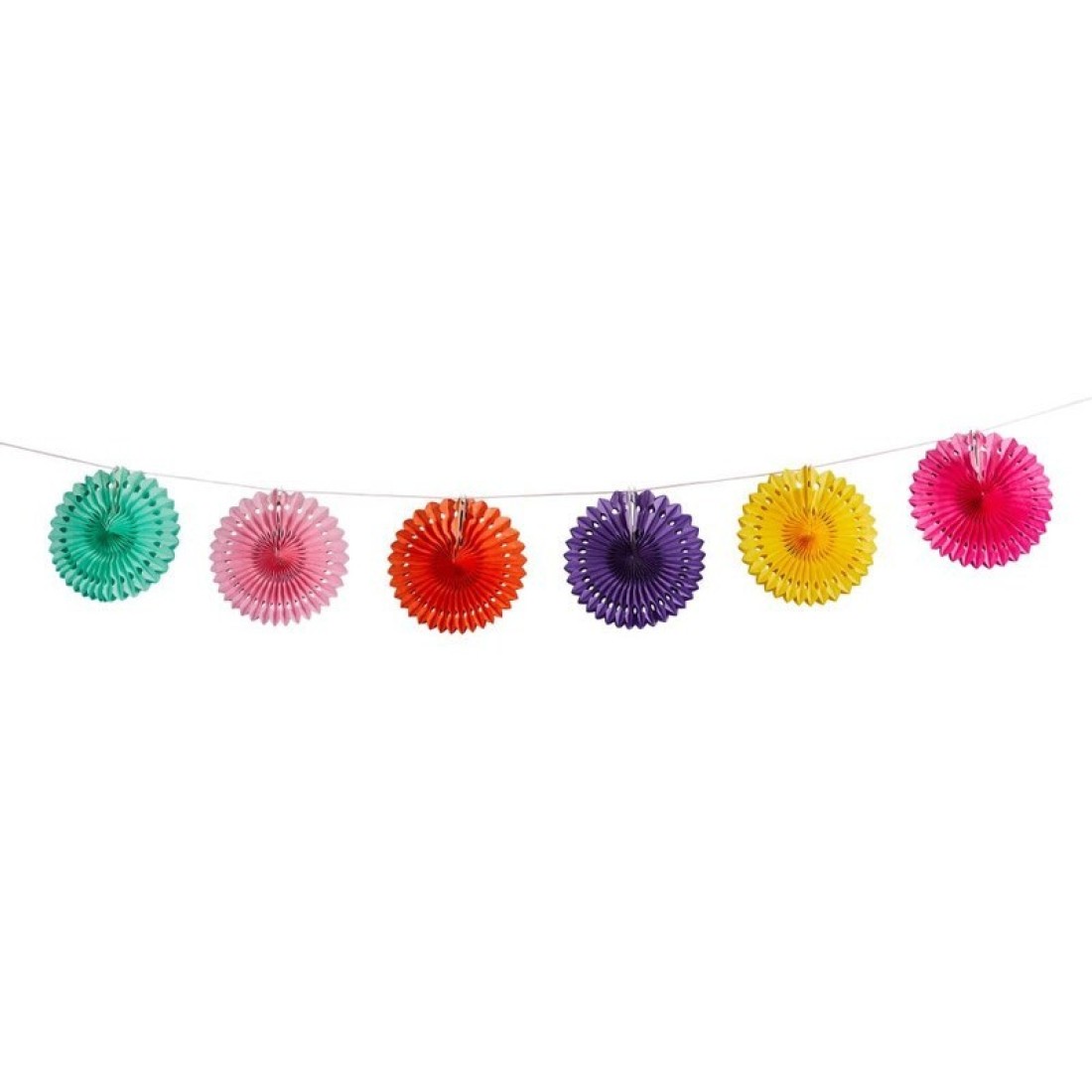 Bright Coloured Paper Fan Garland 2M