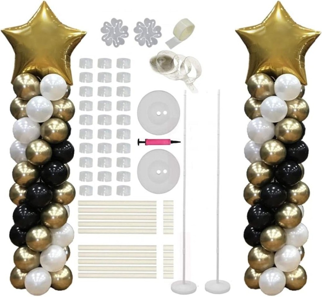 Generic All In One Balloon Stand Tower Set With 2 Balloon Towers, 2 Pieces Plum Clip Flower