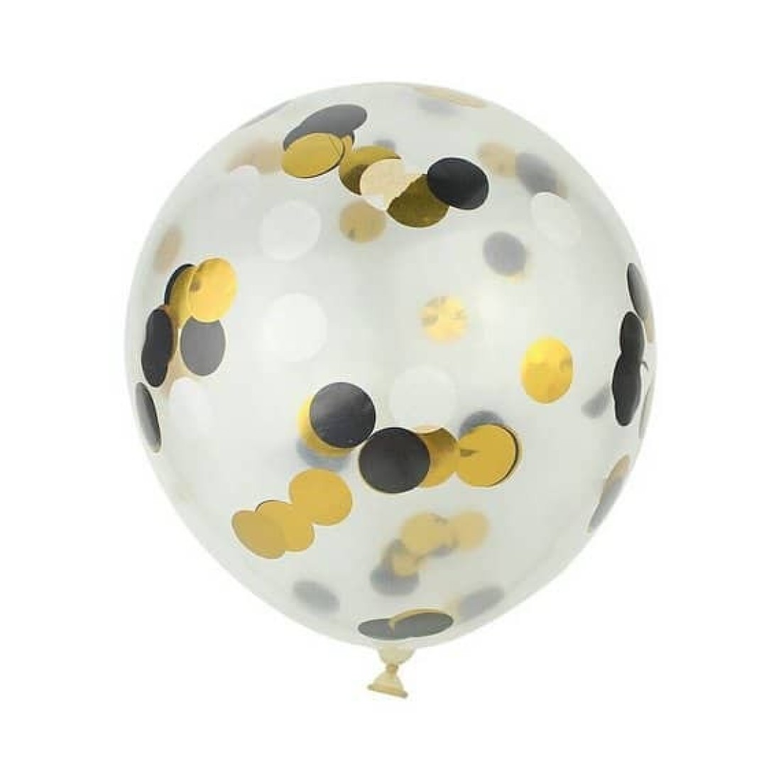 Black and Gold Confetti Balloon Pack of 5