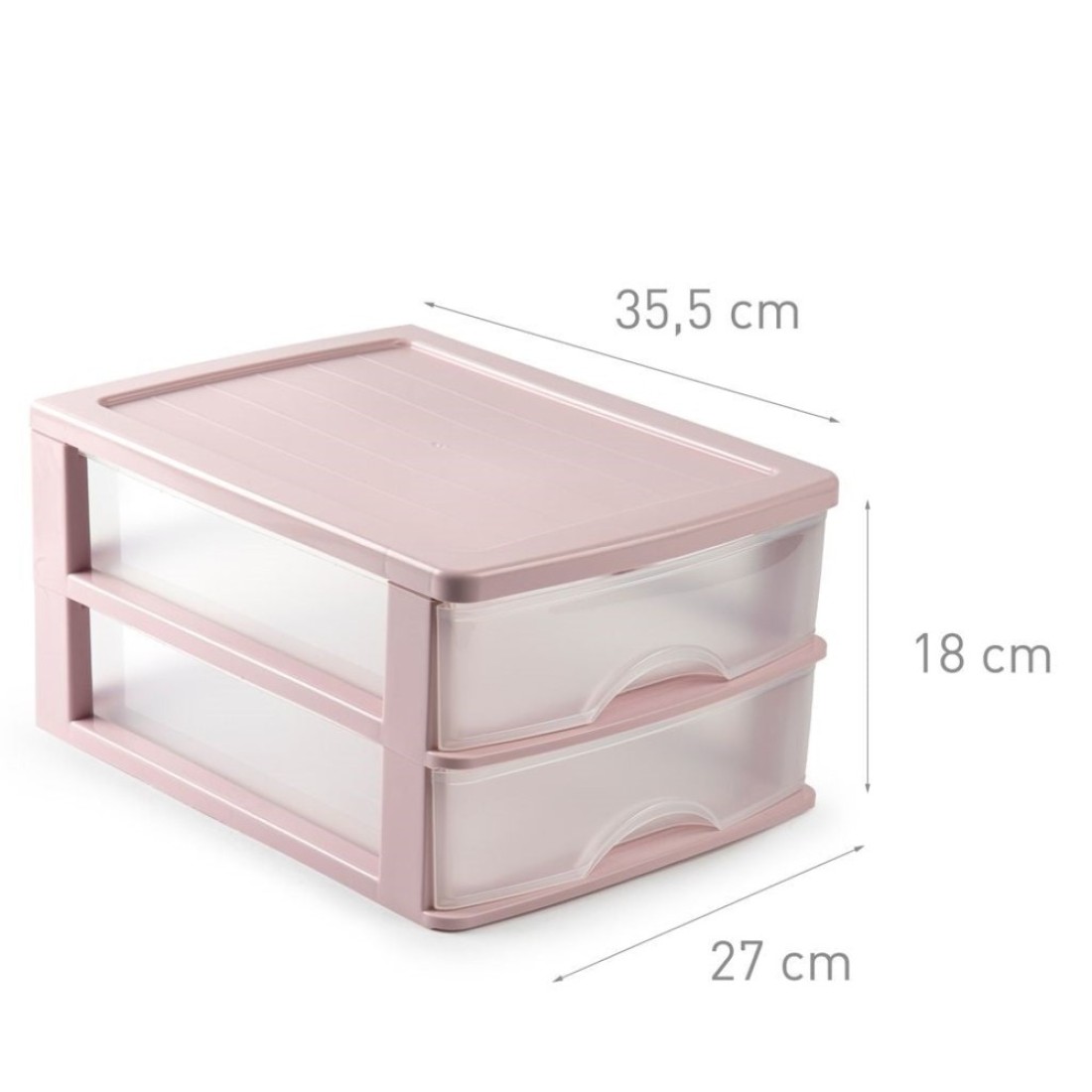 Plastic Forte Chest Of 2 Drawer, Pink