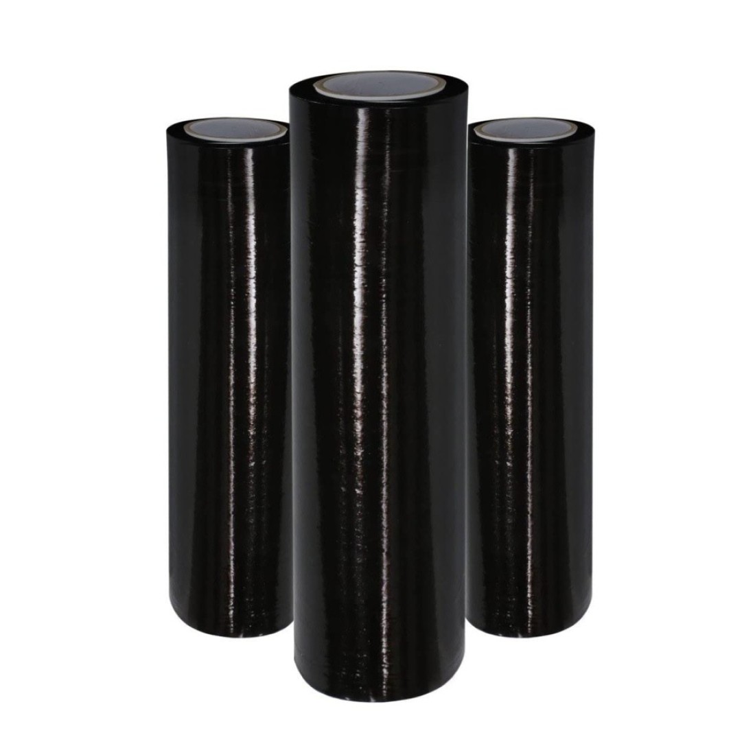 Markq [3 Rolls] Black Stretch Film Wrap - 500mm x 250m Heavy Duty Plastic Shrink Wrap for Pallet Wrap, Packing, Moving and Packaging - Cling Wrap