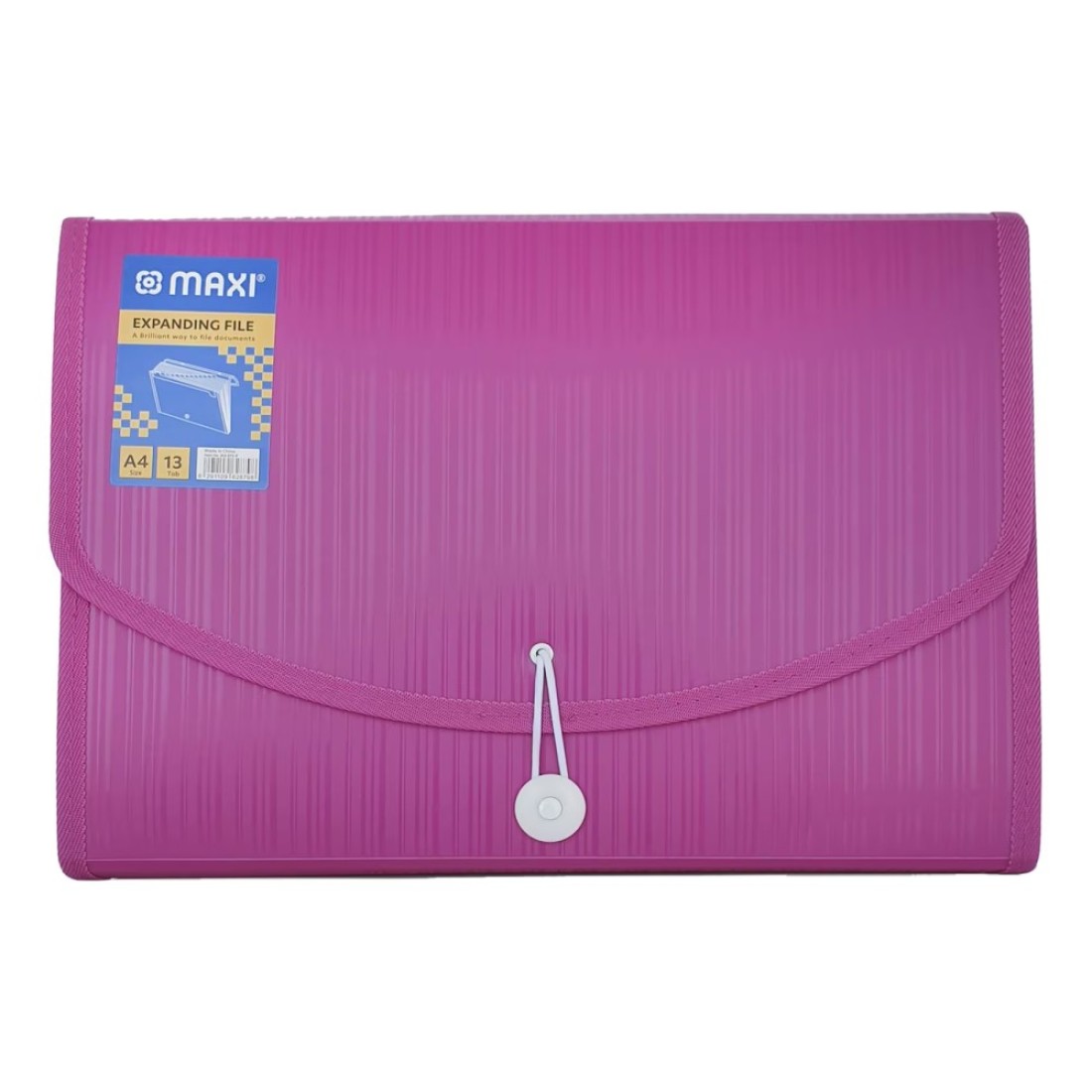Maxi Expanding File with String A4 Size 13 Tab Pink