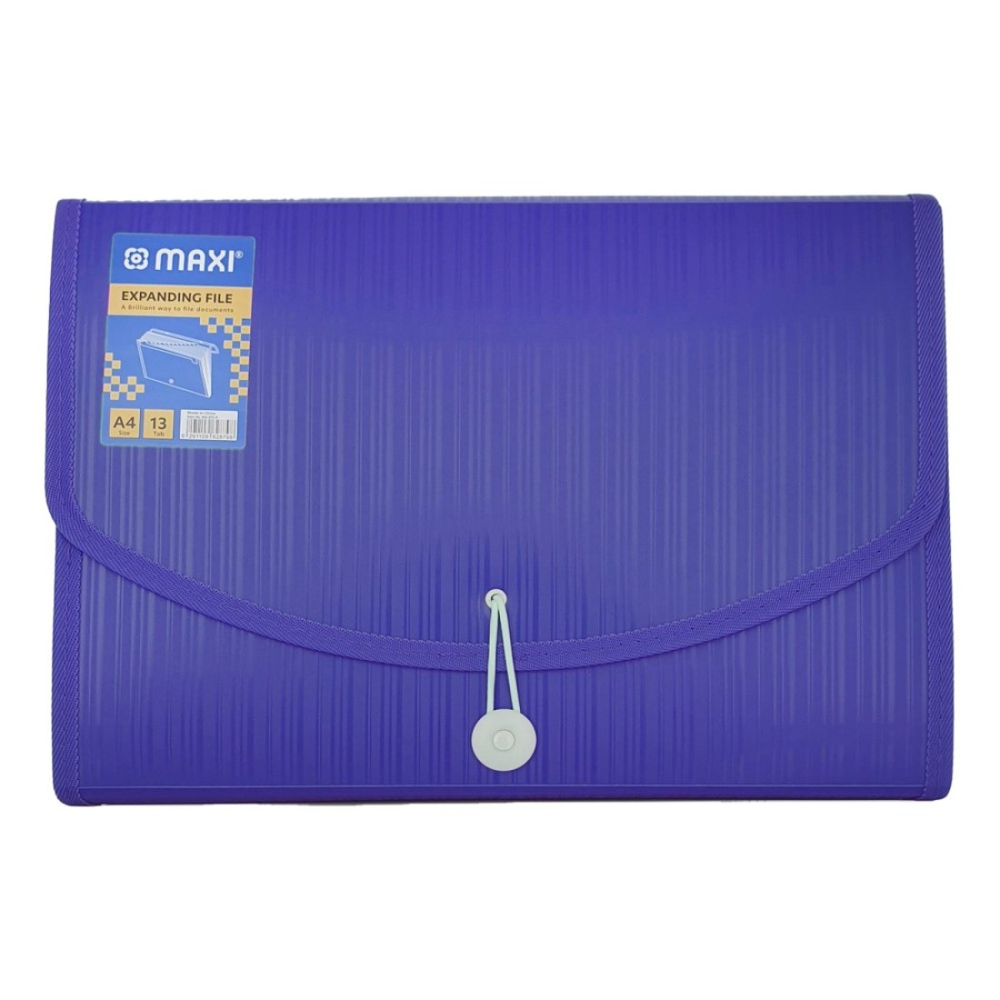 Maxi Expanding File with String A4 Size 13 Tab Blue