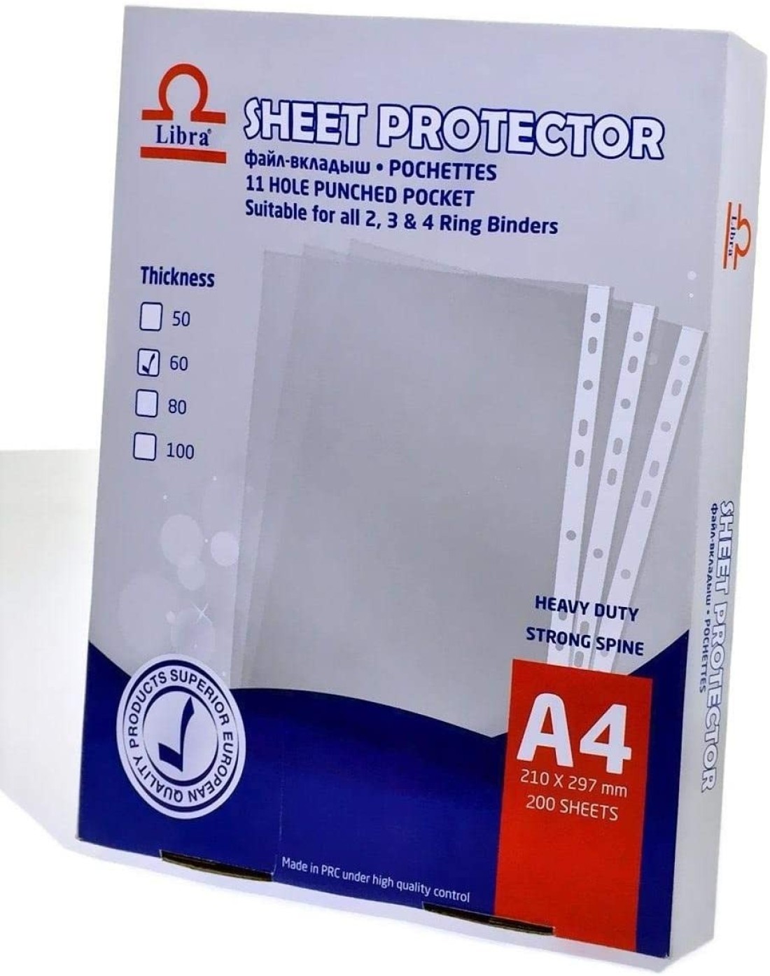 Generic 200 Sheets A4 Size Heavy Duty Strong Spine Transparent Clear Protector [Tcos-St019-60]