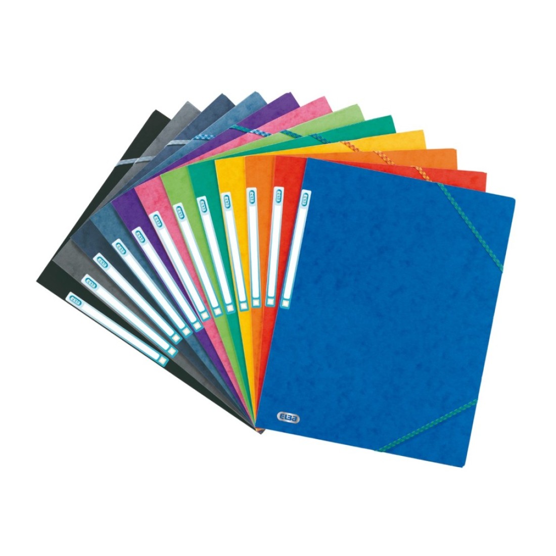 Elba Elastic 3 Flap Folder Assorted A4