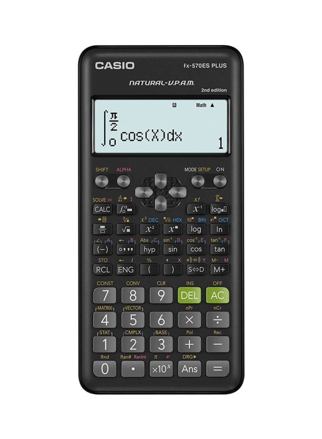 ألة حاسبة - Fx -570Es Plus الإصدار الثاني من كاسيو ، أسود