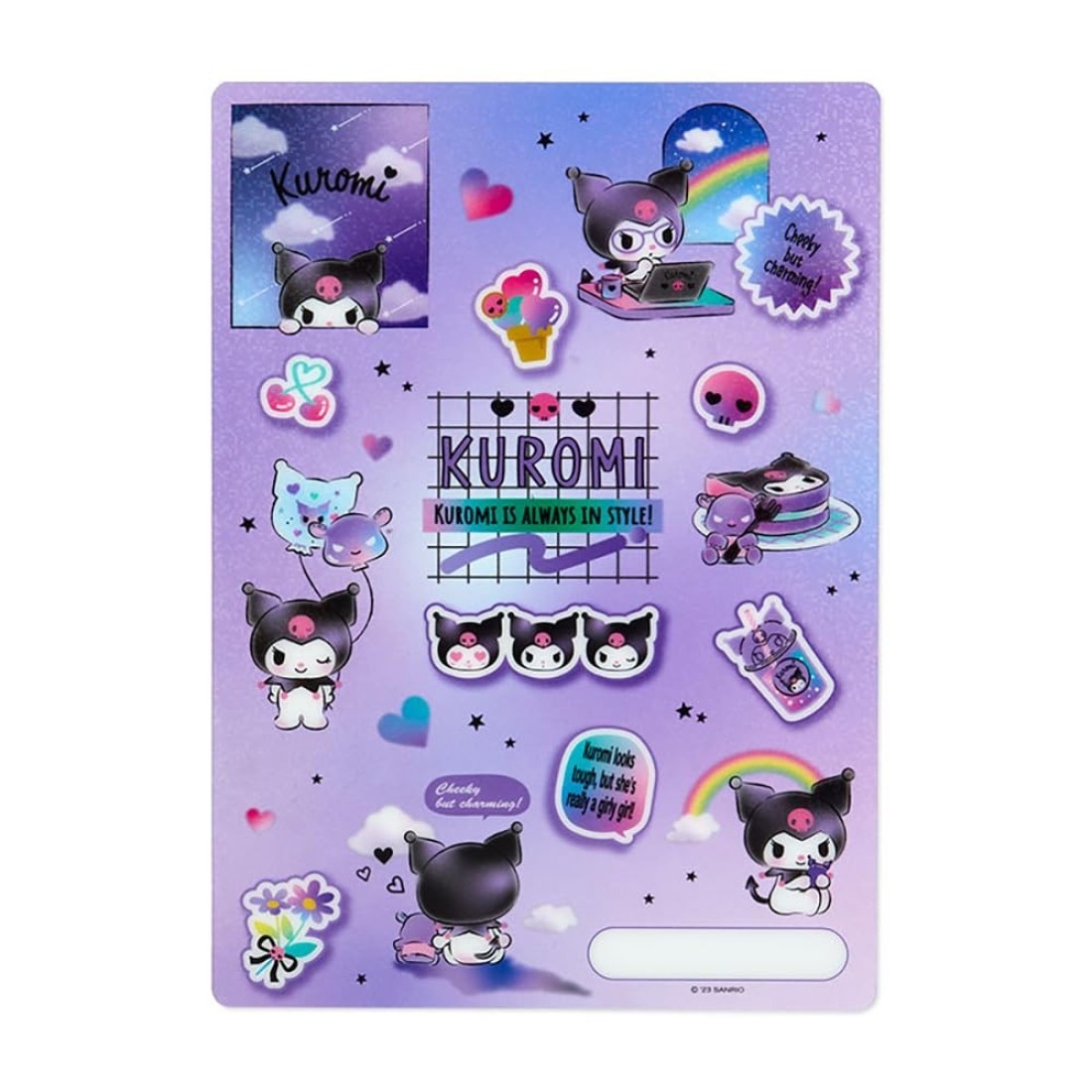 Sanrio 484920 Kuromi-chan Kuromi Shitajiki 484920 Children&#39;s Learning Stationery Character 7.1 x 0.04 x 9.8 inches (18 x 0.1 x 25 cm)