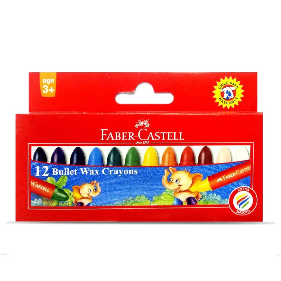 Faber Castell Bullet Wax Crayons Colours Multicolour Pack of 12
