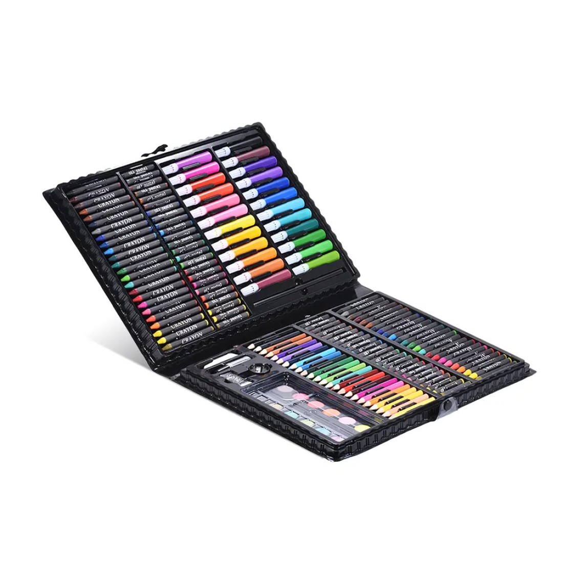 عام-168pcs رسم القلم الفن كيت مجموعة طلاء أقلام انطباعات اللون تلوين النفط الباستيل لون الماء لاصق مع حالة لأطفال الأطفال