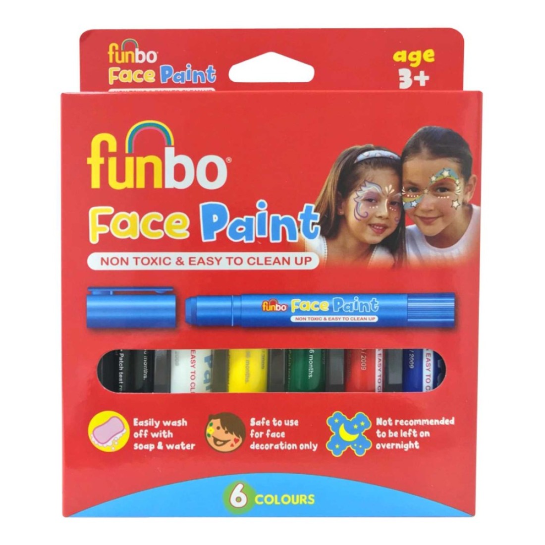 Funbo Face Paint Sticks Multicolour Pack of 6
