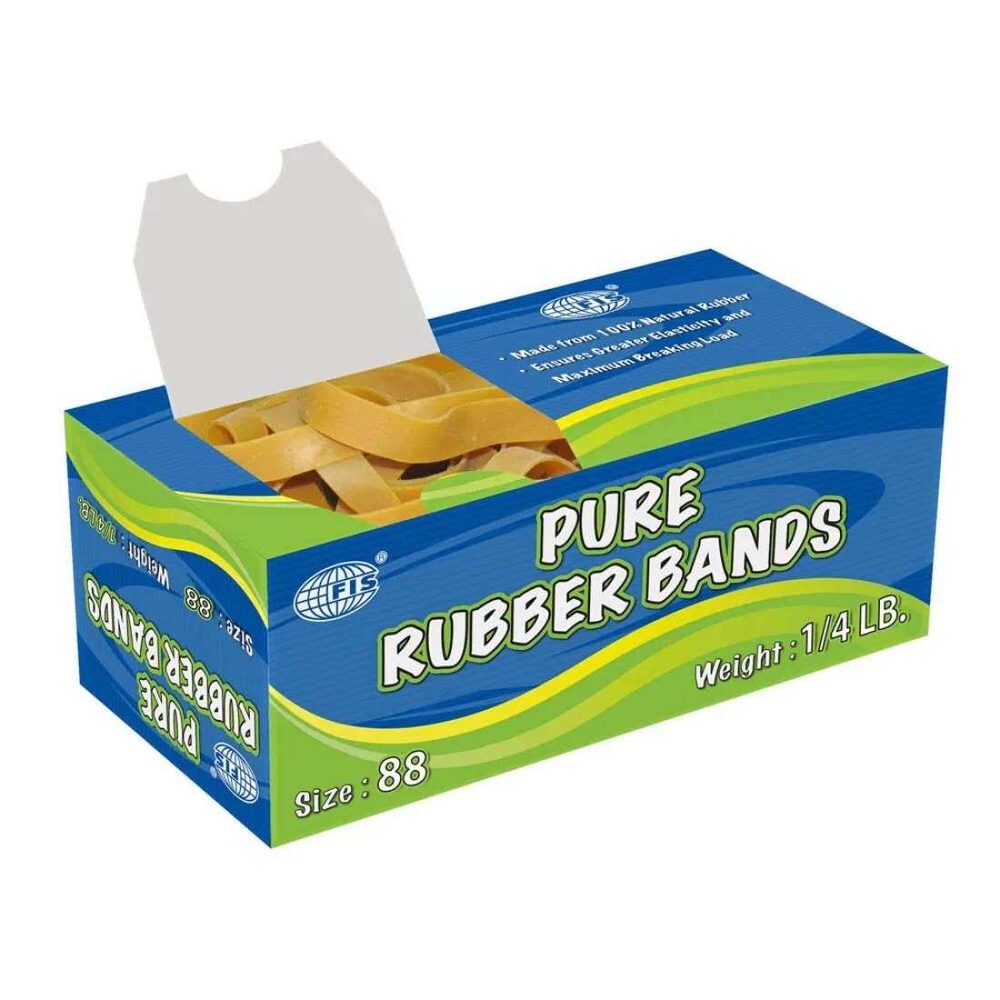 FIS Pure Rubber Bands 88 Size, 1/4 LB - FSRB88