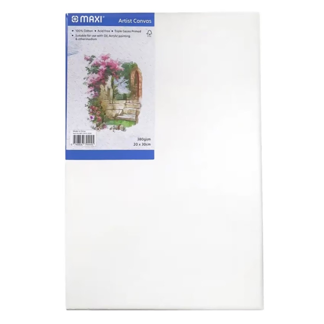 Maxi Artist Canvas Board White 380GSM 20x30cm