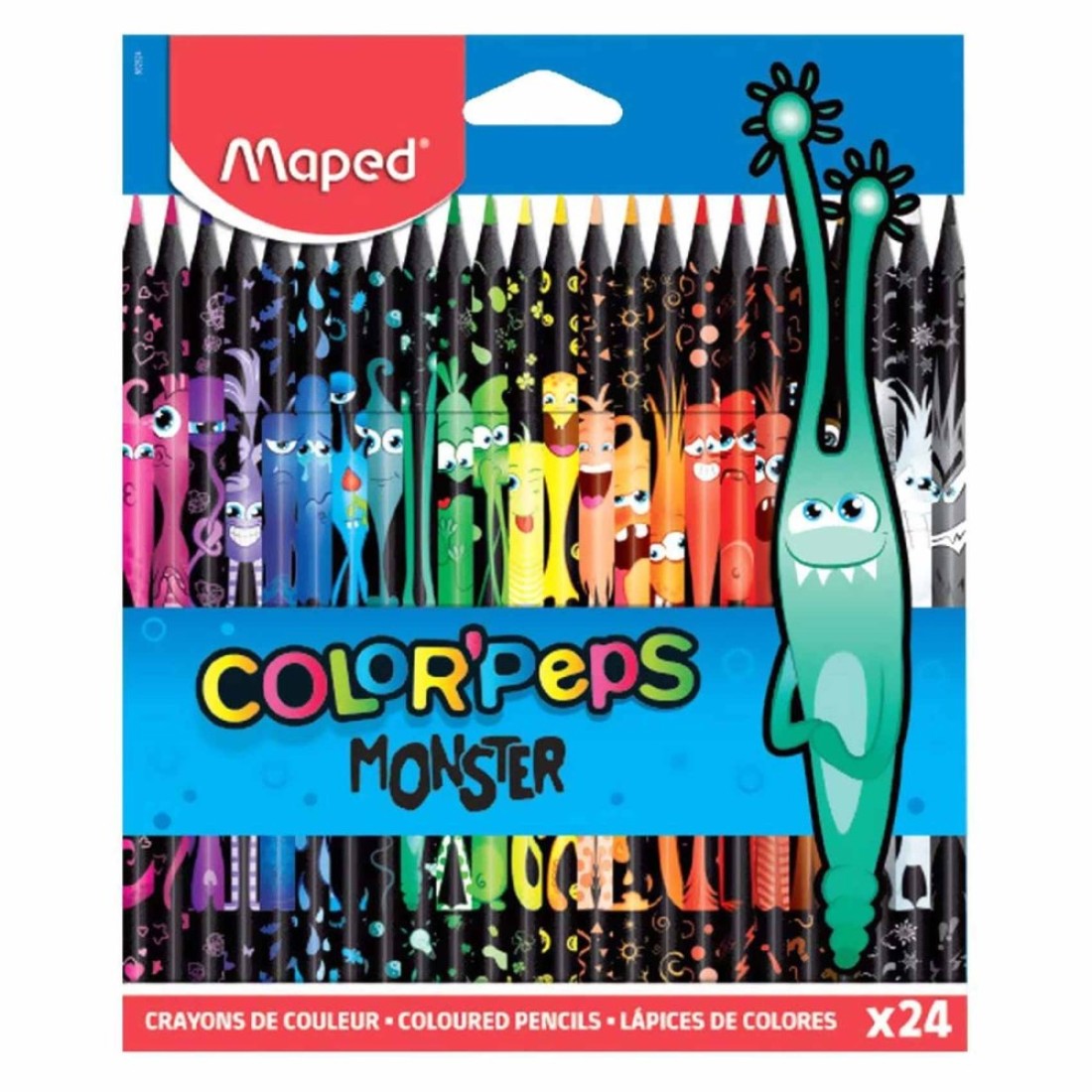 Maped Monster Color&#39; Peps Coloured Pencils Multicolour 24 PCS