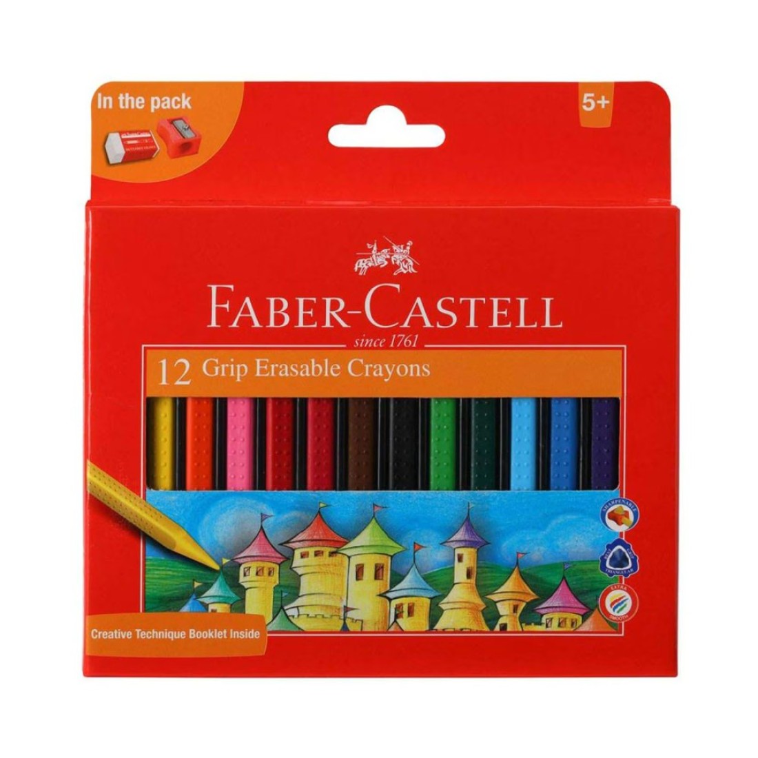 Faber-Castell Grip Erasable Crayons Multicolour 12 PCS