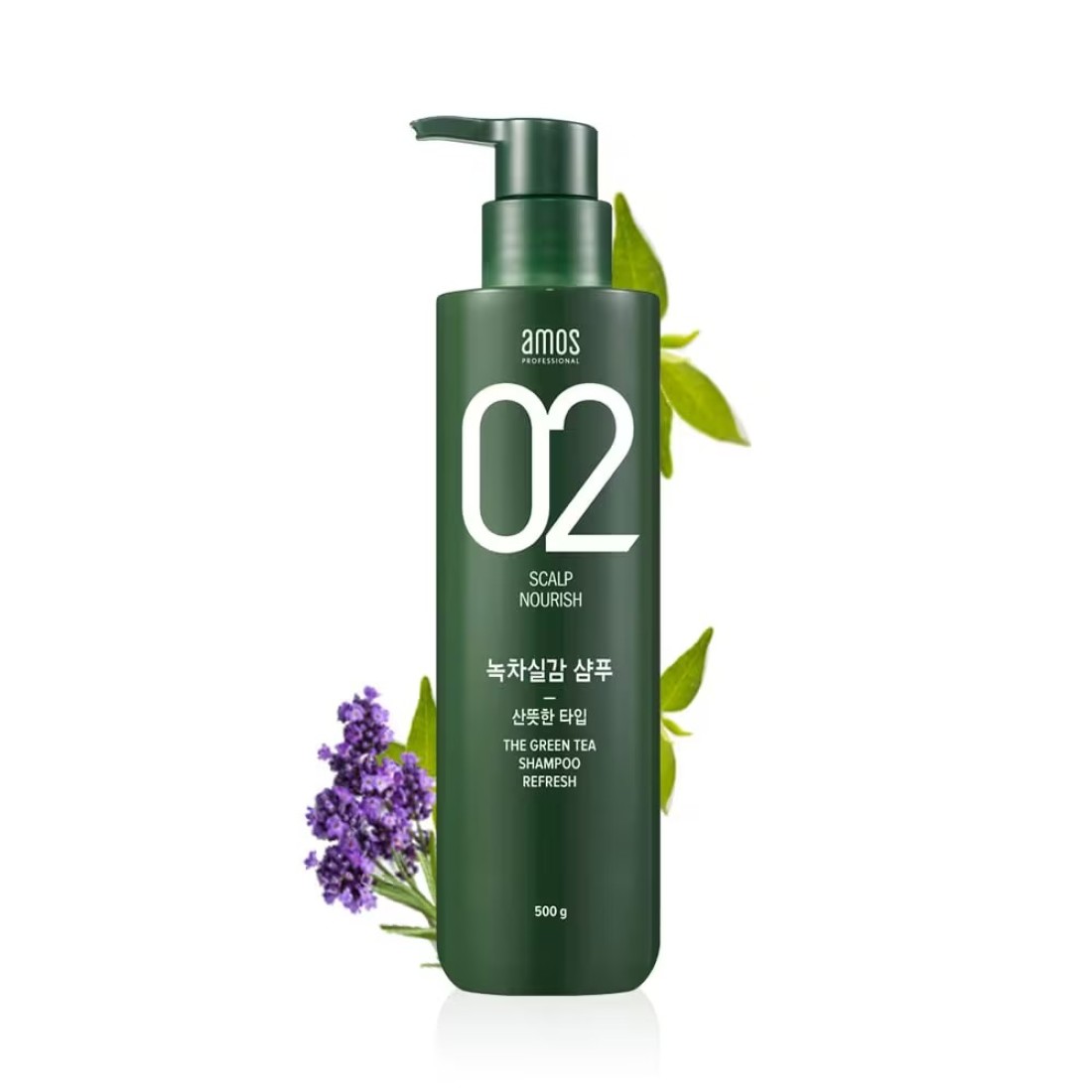 AMOS PROFESSIONALThe Green Tea Shampoo Refresh For Oily Scalp 176oz 500g AntiHair Loss Korean Hair Growth Shampoo for Cleanse Excess Sebum