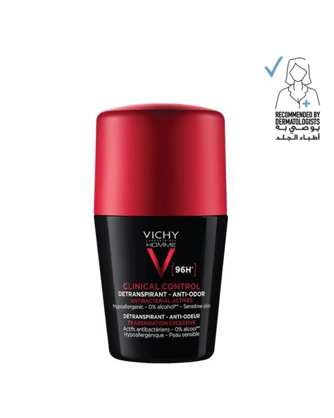Vichy Deo Clinical Cntrl 96 Hrs Roll On 50Ml (Black)