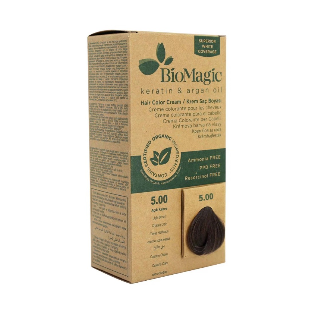 Biomagic Keratin And Argan Oil Hair Colour 5.00 Light Brown 60ml
