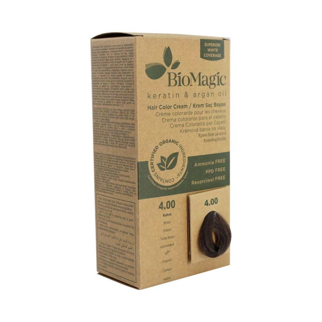 Biomagic Keratin And Argan Oil Hair Colour 4.00 Brown 60ml