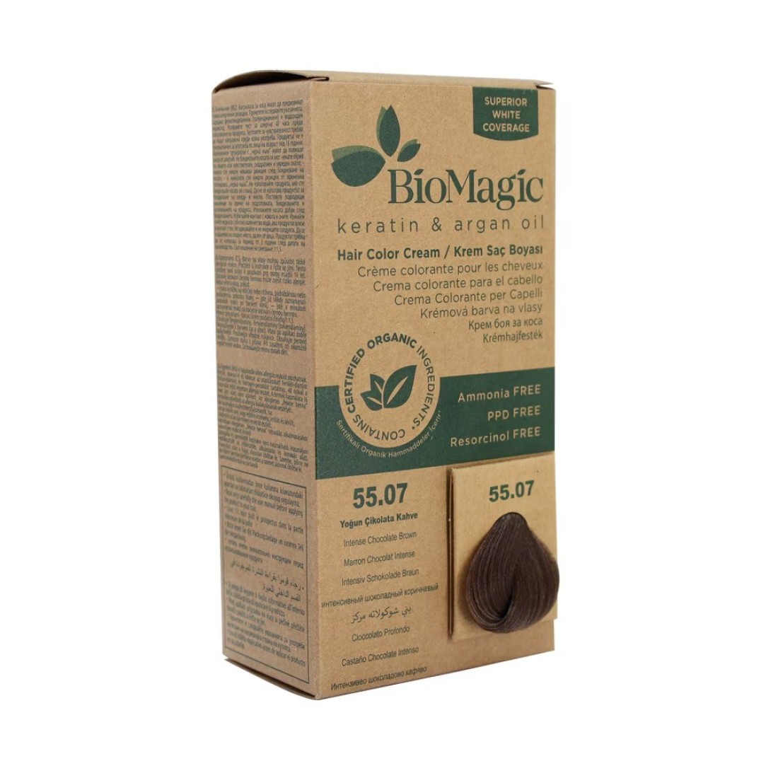 Biomagic Keratin And Argan Oil Hair Colour 55.07 Intense Chocolate Brown 60ml