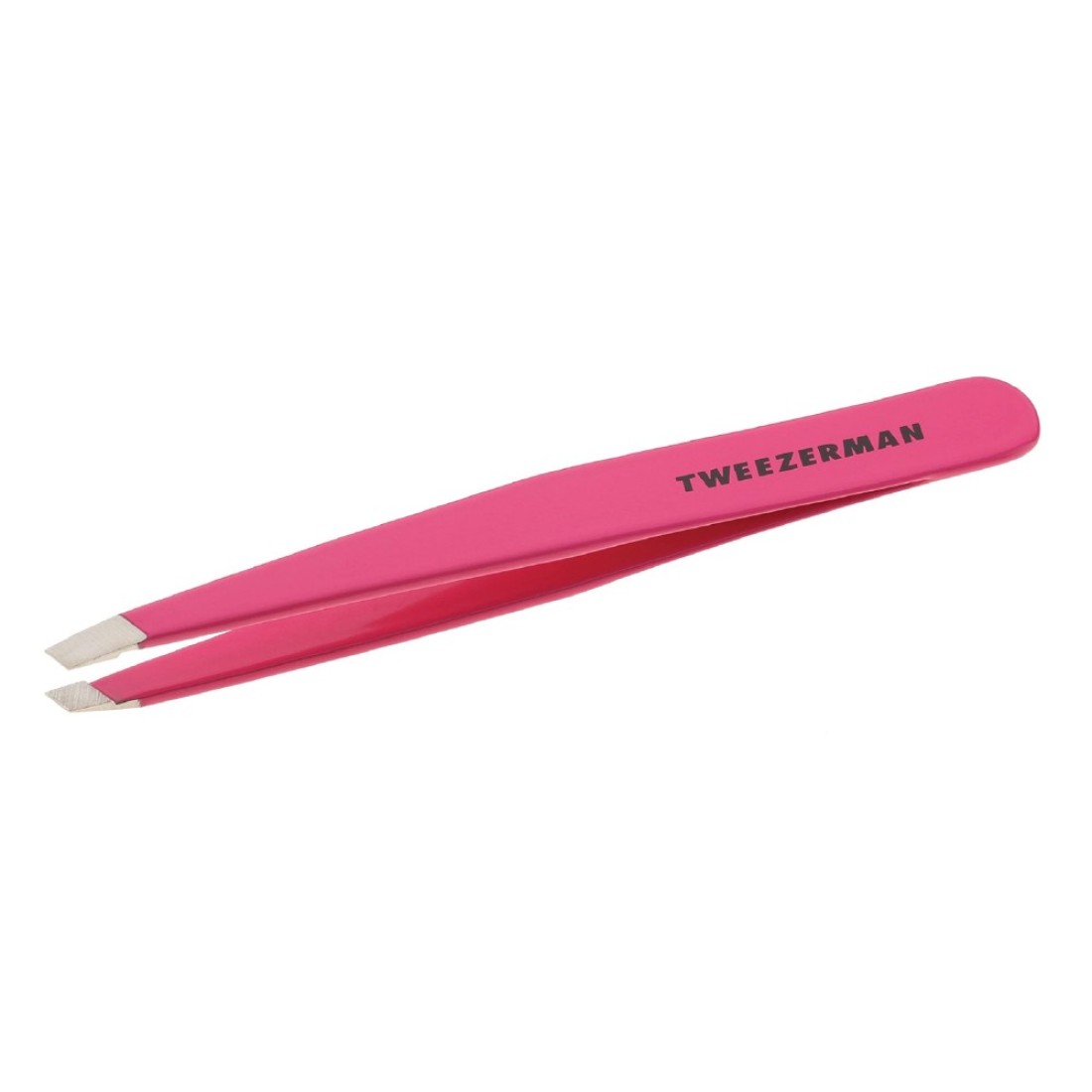 Tweezerman Stainless Steel Slant Tweezer Eyebrow Tweezers for Women and Men Neon Pink