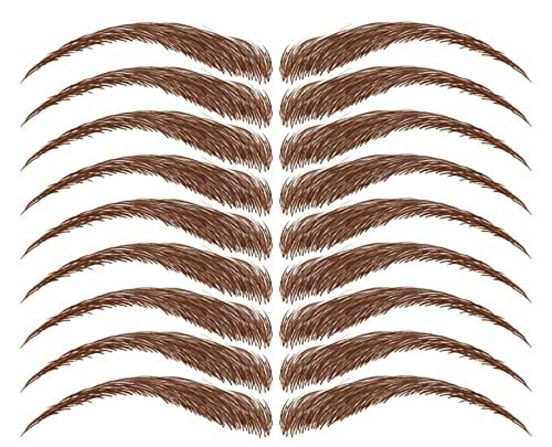 Beauti-Full Brows Easy Application Waterproof 9 Pairs Temporary Tattoo Eyebrows: Sway (Brown)
