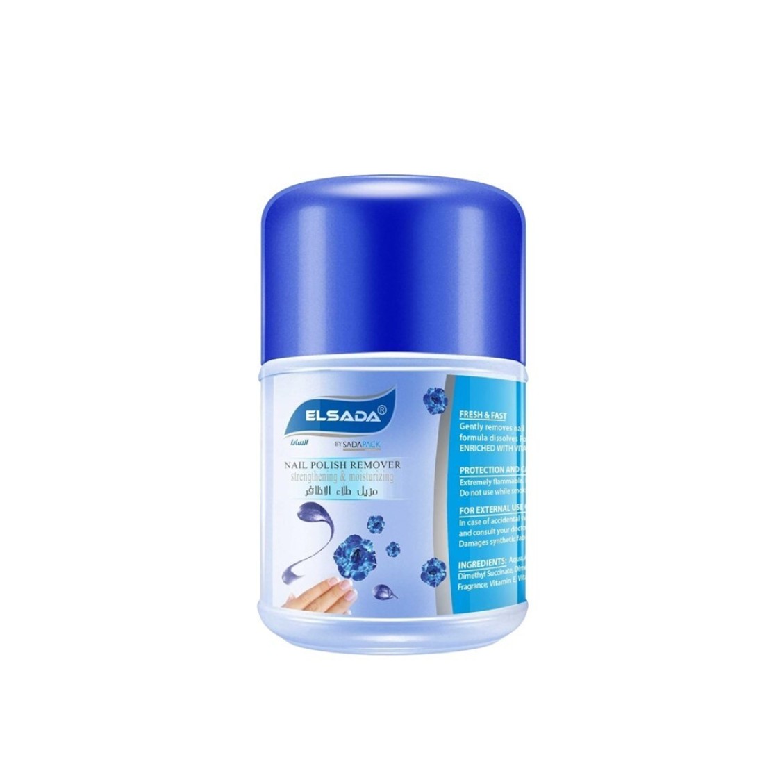El Sada Nail Polish Remover - Blue, 100ml - Fast, Gentle &amp; Enriched with Vitamins