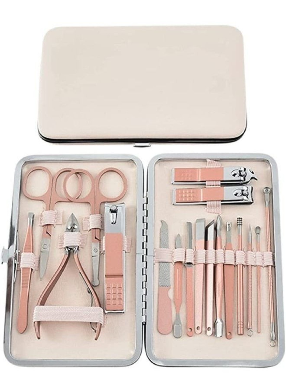Generic Set 18 Pieces Manicure Set Stainless Steel Professional Nail Clippers Pedicure Tools For Hand Foot And Face Care