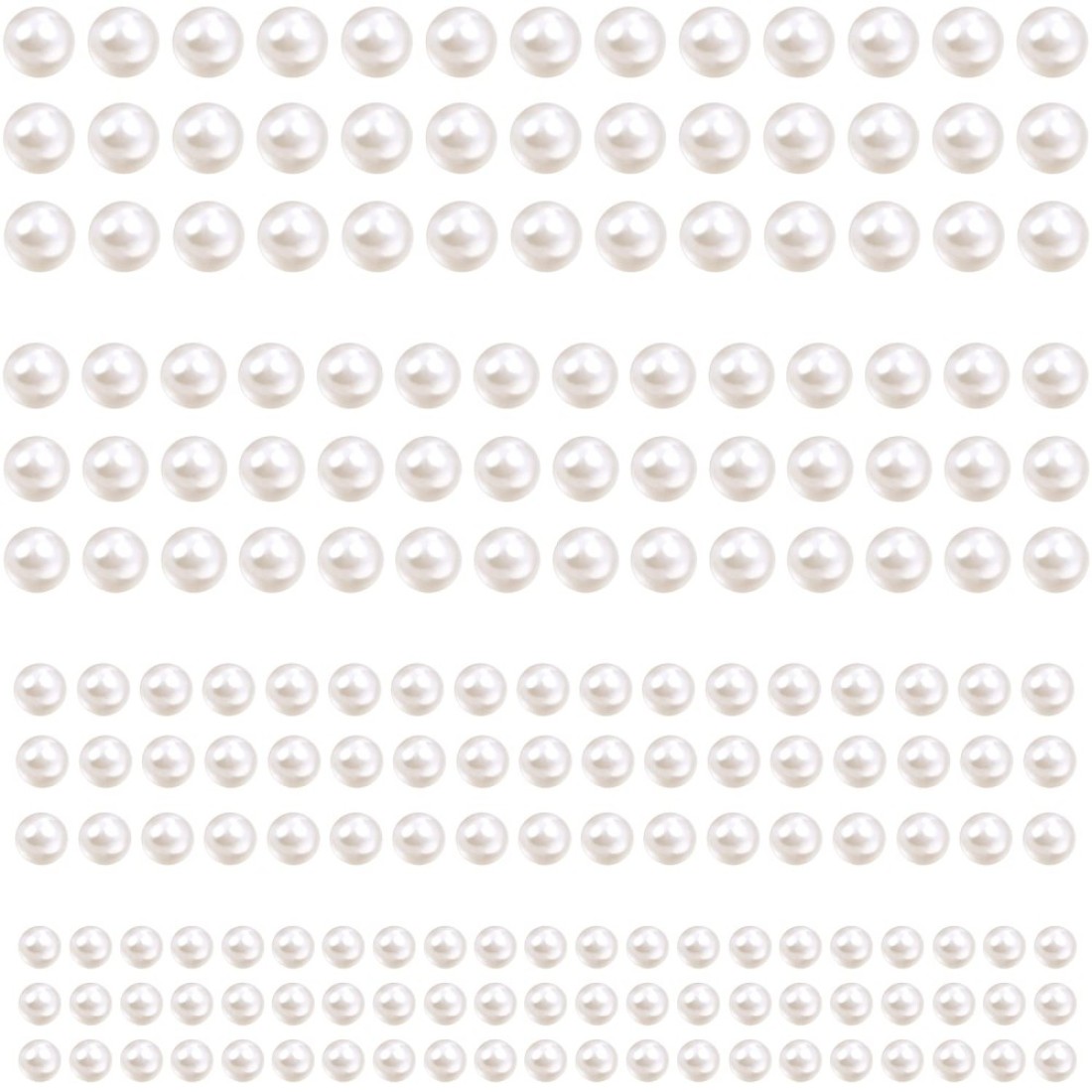 5600 Pieces Pearl Stickers, BENBO Self Adhesive Pearl Stickers Beige Flat Back Pearls Gems Faux Pearl Embellishment Stickers Sheet for Face Beauty Makeup Nail Art Cell Phone DIY Crafts (4 Sizes)