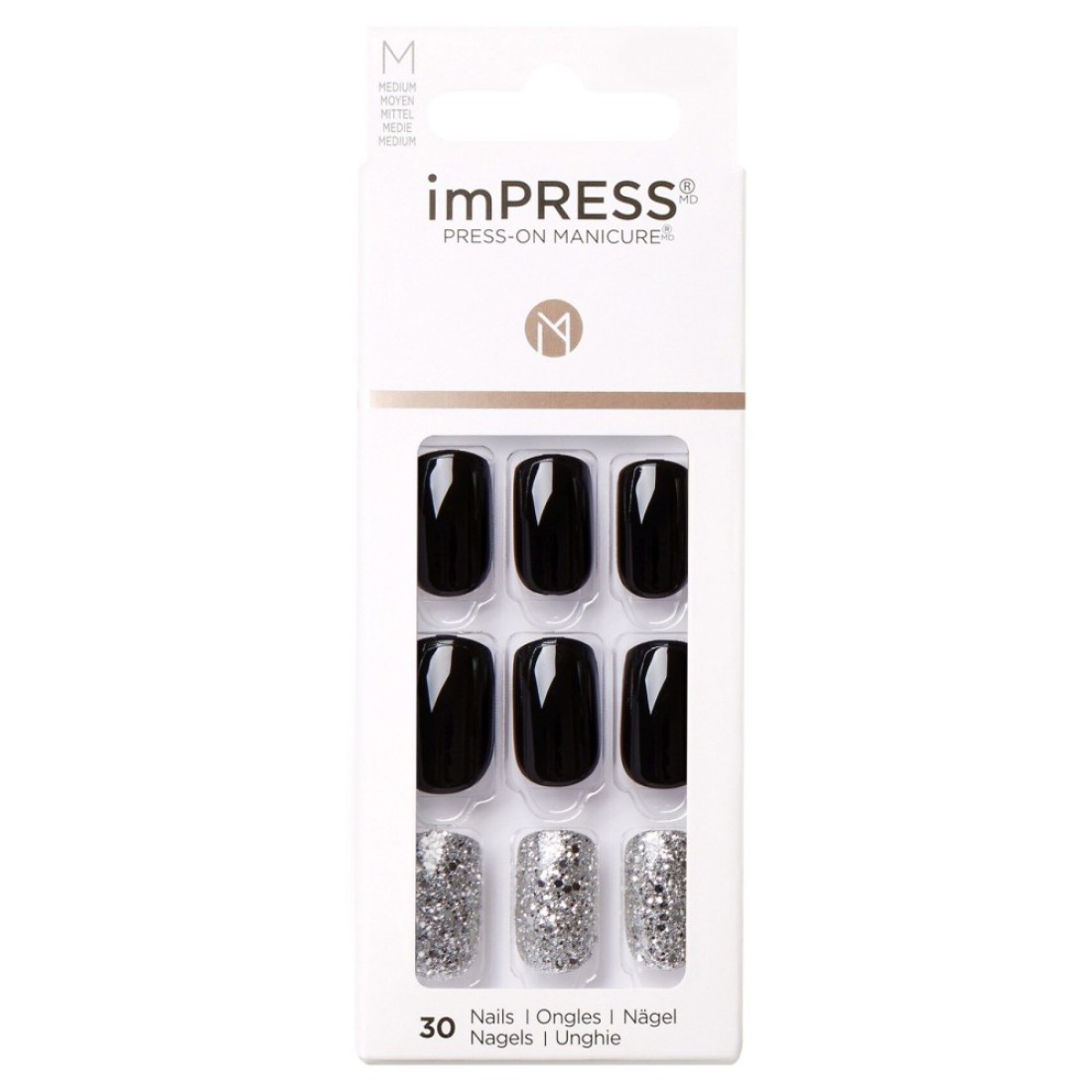 Kiss Impress Press-On Manicure False Nails KIMM11C, Destiny, Medium