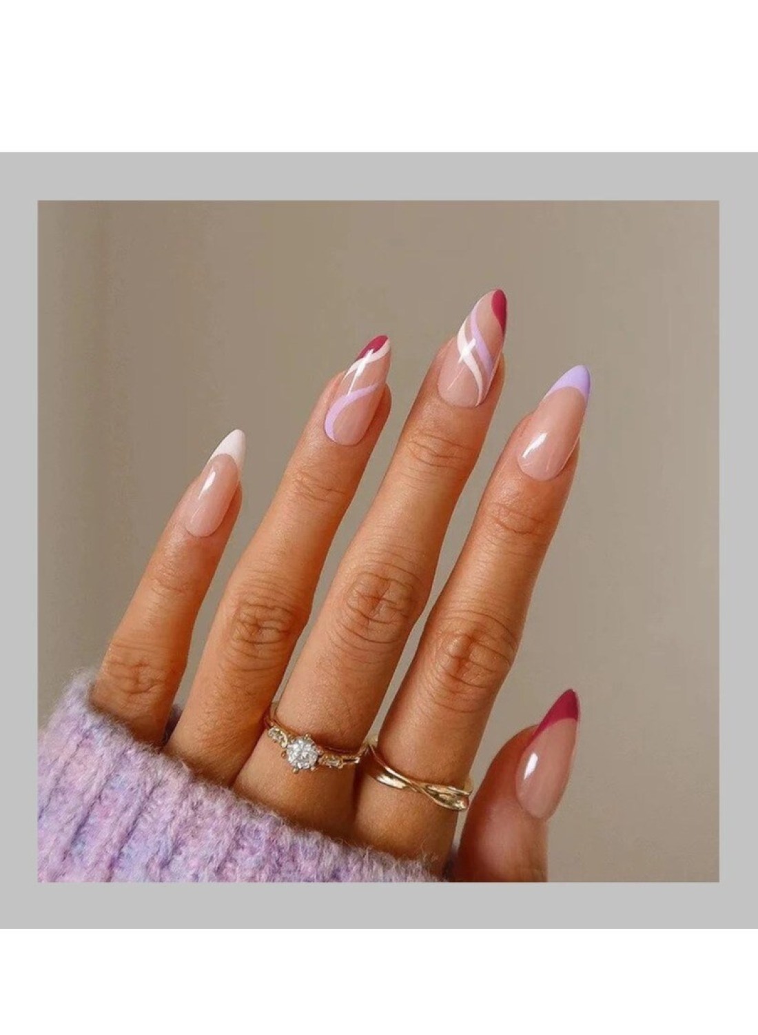 Salon Acrylic Reusable False Nails Set Double Tape and Glue Included