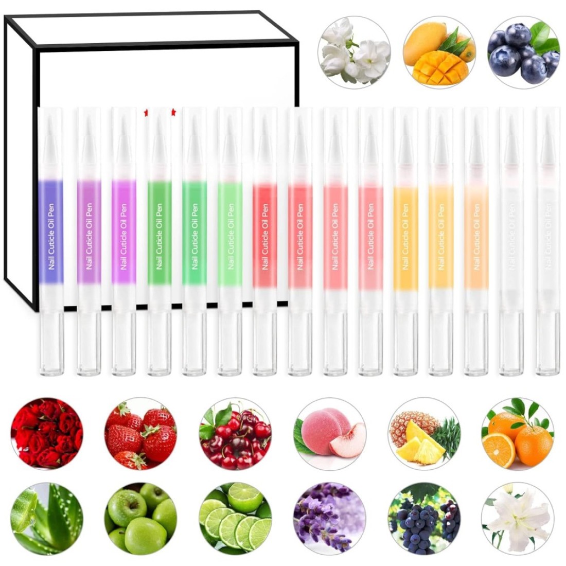 SULLMAR 14pcs Nail Cuticle Oil Pen Gel Nail Oil Pen Nail Nourishment Polish With Vitamins Moisturized Gel Nail Polish Repair Pen For Gel Nails Care