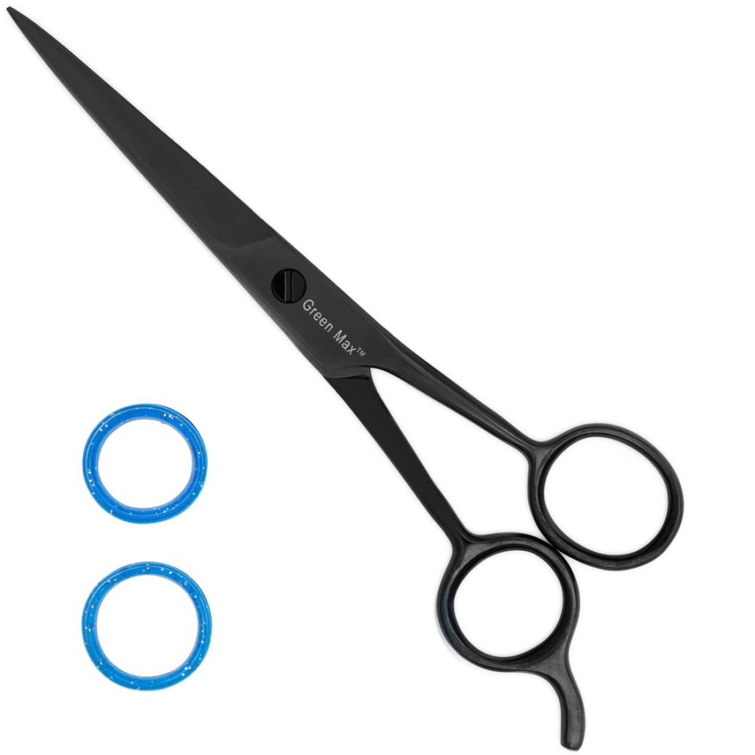 Green Max Hair Scissors, Hair Cutting Barber Scissors, Sharp Blades, Razor Edge, Stainless Steel Salon Hairdressing Sharp Scissors for Men Women -6.5&quot; (Black)