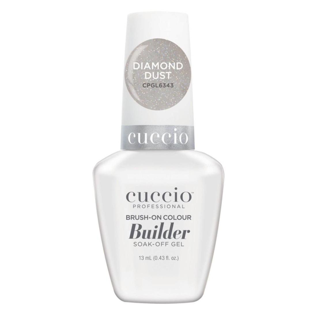 CuccioPro BrushOn Colour Builder Soak Off Gel LED and UV SelfLeveling Lightweight Formula Camouflages ReGrowth and Corrects Uneven Nail Beds Base Coat Diamond Dust 043 oz
