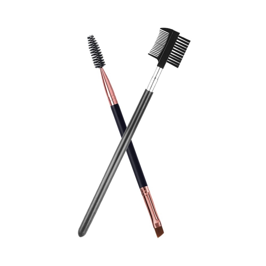 Duo Eyebrow Brush Eyebrow Brush Eyelash Comb and Eyebrow brush Professional Angled Eye Brow Brush and Spoolie Brush Set BlackBlack