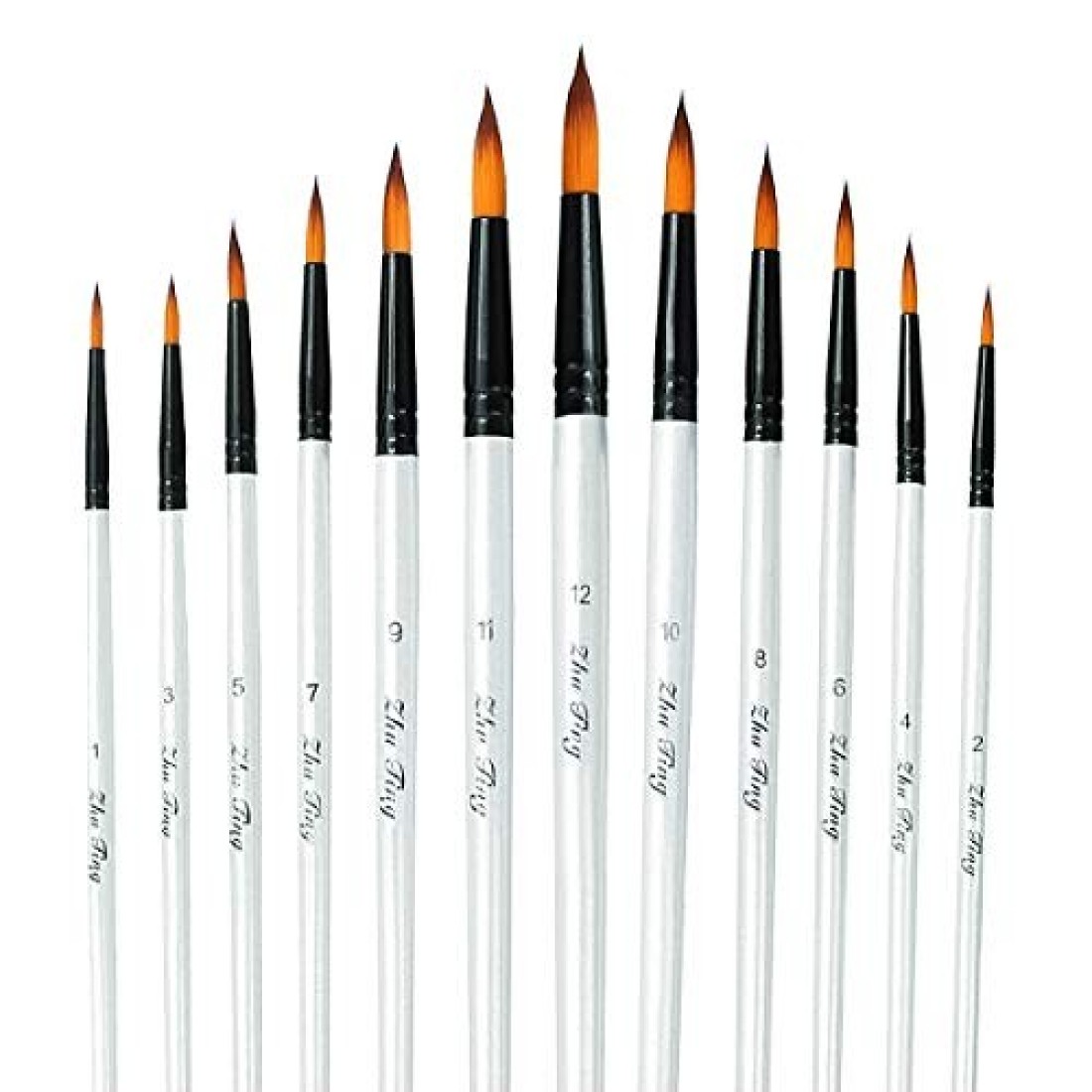 Acrylic Paint Brushes Set 12pcs Professional RoundPointed Tip Artist Paintbrushes for Acrylic Watercolor Oil Painting Face Body Nail Art Crafts Canvas Rock Shoes Miniature Model Fine Detail