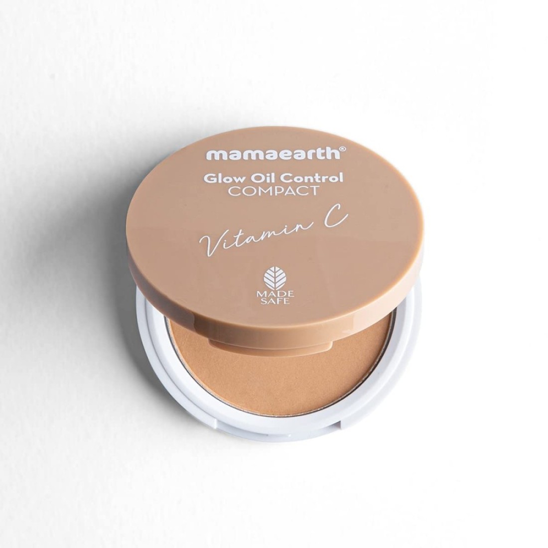 Mamaearth Glow 12Hour Oil Control Compact Powder with SPF 30 Nude Glow Shade Long Lasting Matte Finish with Buildable Coverage Sun Protection with Vitamin C TalcFree 032 Oz9g