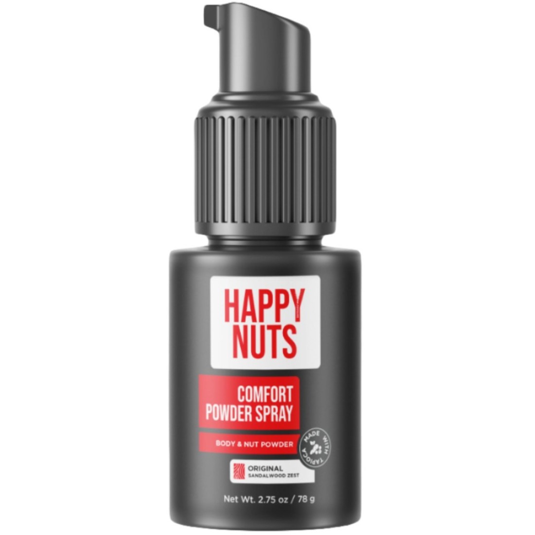 Happy Nuts Comfort Powder Spray: Anti Chafing &amp; Mens Deodorant, Aluminum-Free, Sweat and Odor Control for Jock Itch, Groin and Men&#39;s Private Parts (2.75 Ounce (Pack of 1), Original)