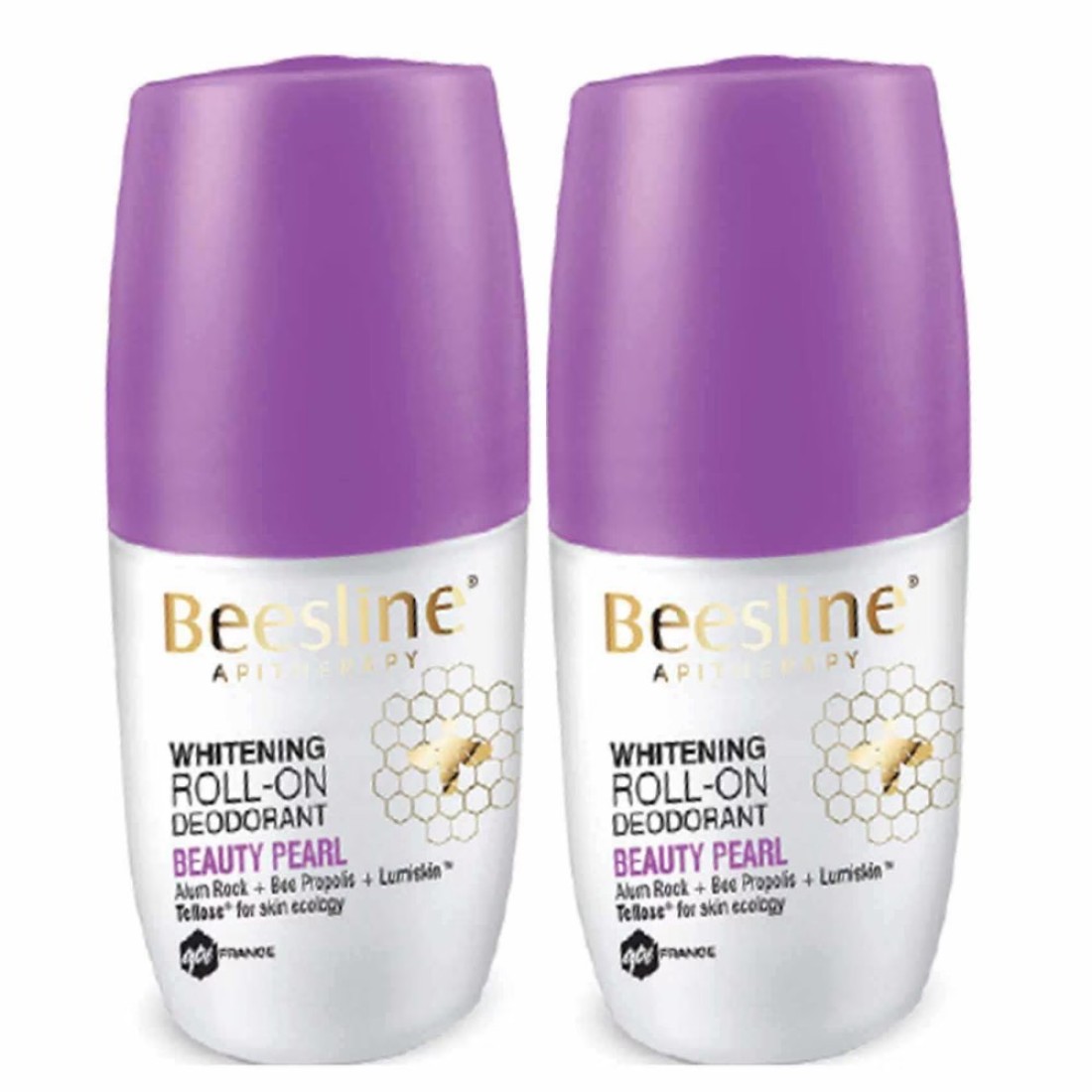 Beesline Beauty Pearl Whitening Roll-On Deodorant White 50ml Pack of 2