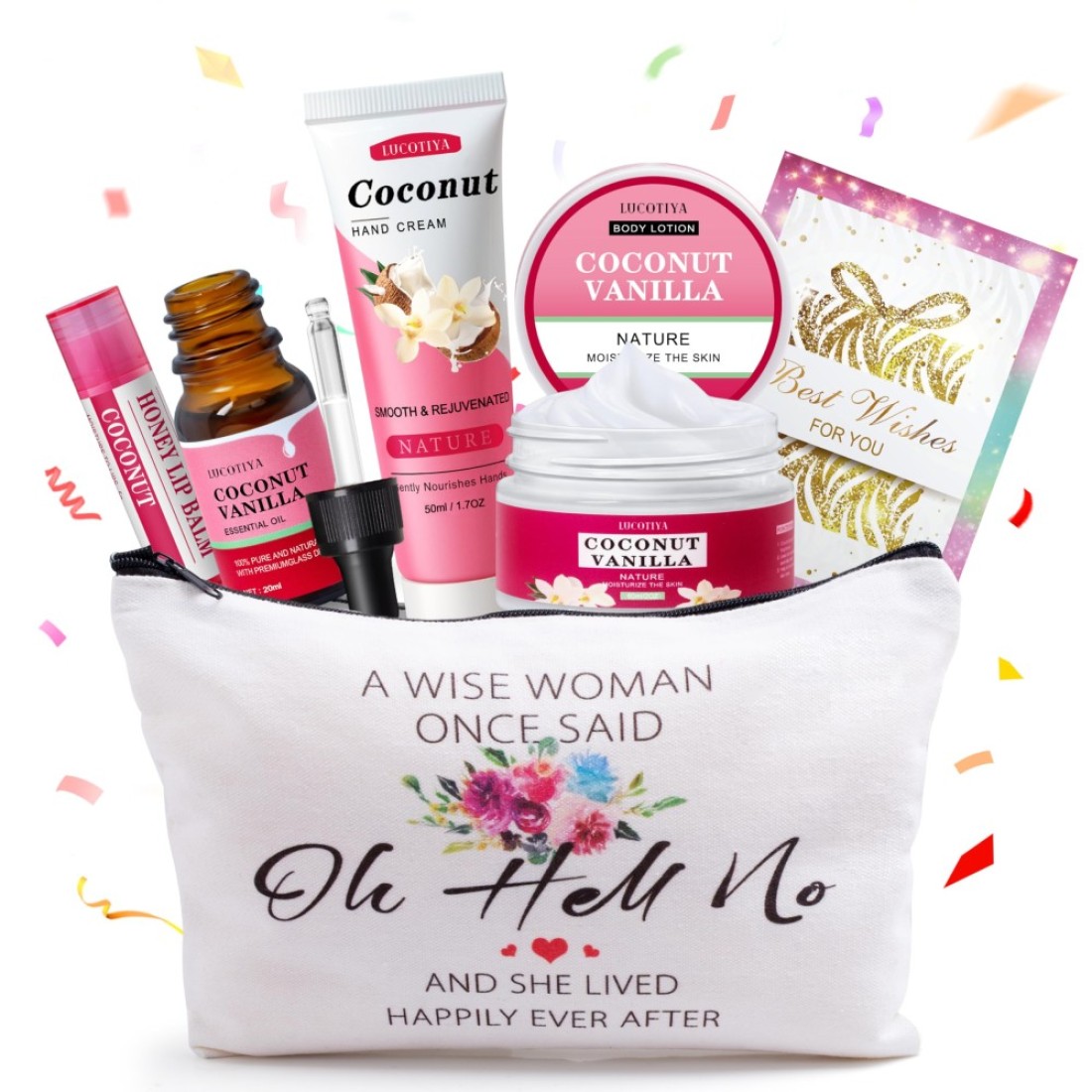 Gifts for WomenBirthday Gifts Friendship Gifts for WomenTravel Size Convenience KitsCoconut Vanilla Spa Gifts for Her Mom Sister FriendsUnique Gifts Set Ideas for Women