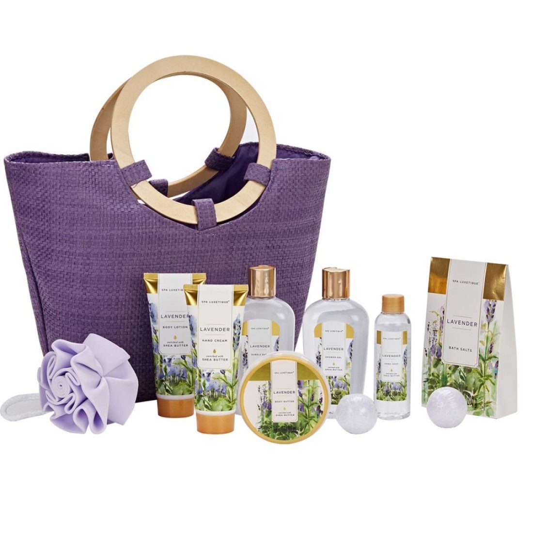 spa luxetiqueGift Baskets for Women Spa Gifts for Women10pcs Lavender Gift Sets with Body Lotion Bubble Bath Relaxing Bath Sets for Women Gift Birthday Gifts for Women Mothers Day Gifts for Mom