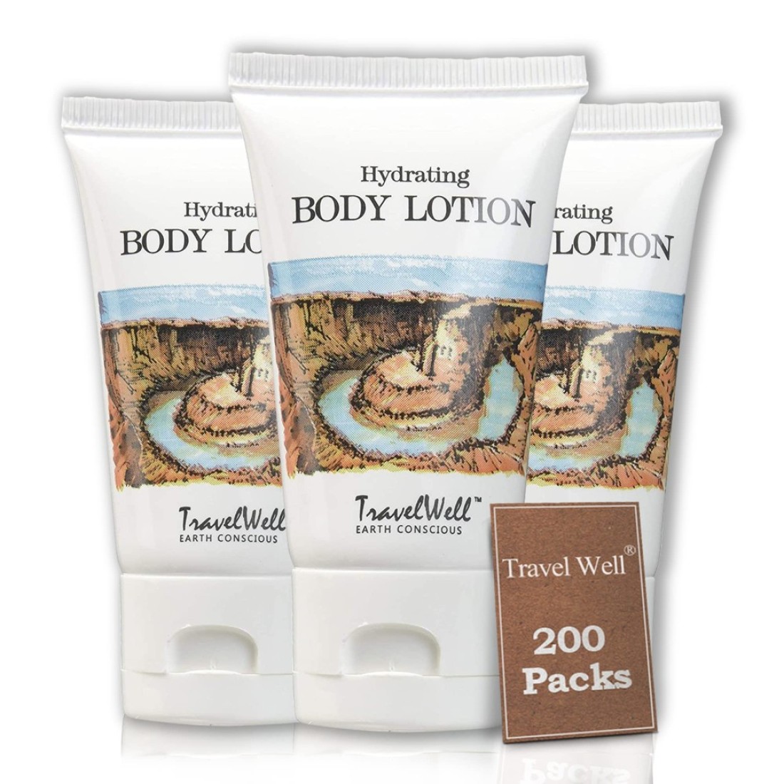 Travelwell Landscape Series Hotel Travel Size Lotion 10 Fl Oz30ml Individually Wrapped 200 Tubes per Box Travel Size Toiletries Hotel Toiletries Bulk Set