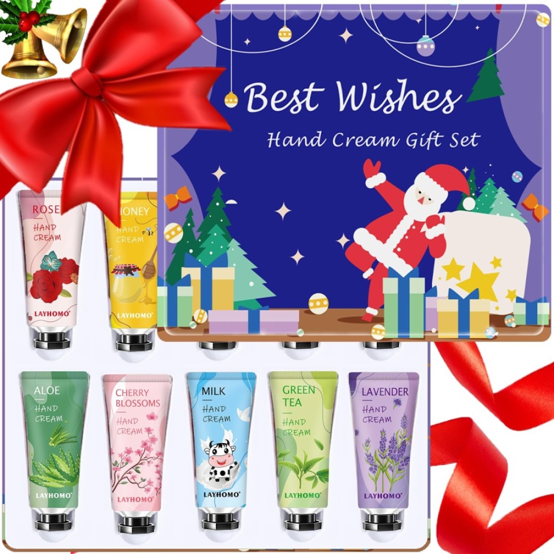 10 Pack Hand Cream Skincare Gift Set, Womens Gifts for Christmas, Teen Stocking Stuffers Girls,Christmas Gifts,Natural Plant Fragrance Hand Lotion for Dry Cracked Hands With Vitamin E,Mini Lotion Bulk
