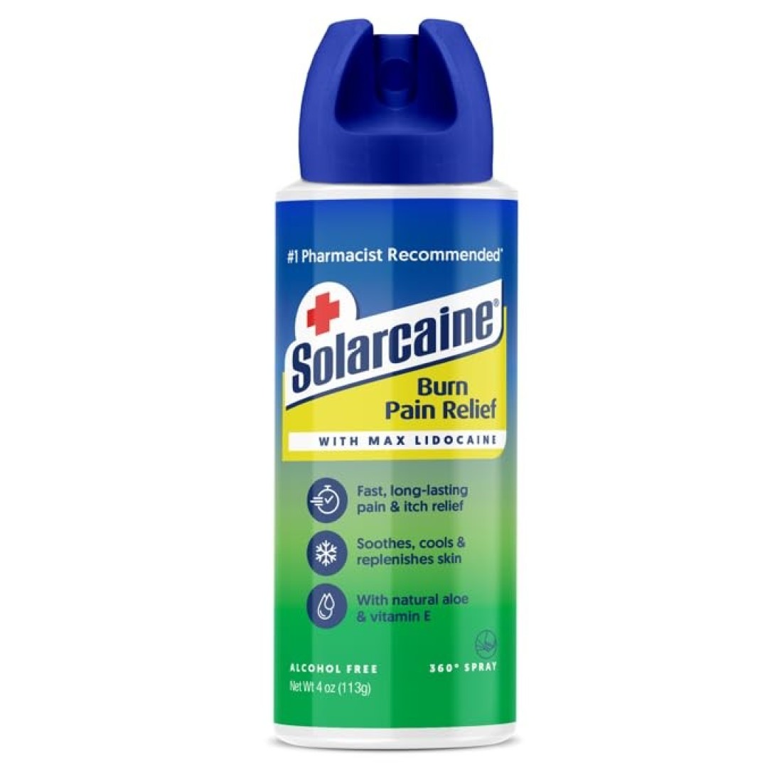 SolarcaineAloe Sunburn Relief Spray with 4 Lidocaine After Sun Care Relief Spray for Burns Scrapes Itch Aloe Spray to Soothe Cool Replenish Skin 4oz