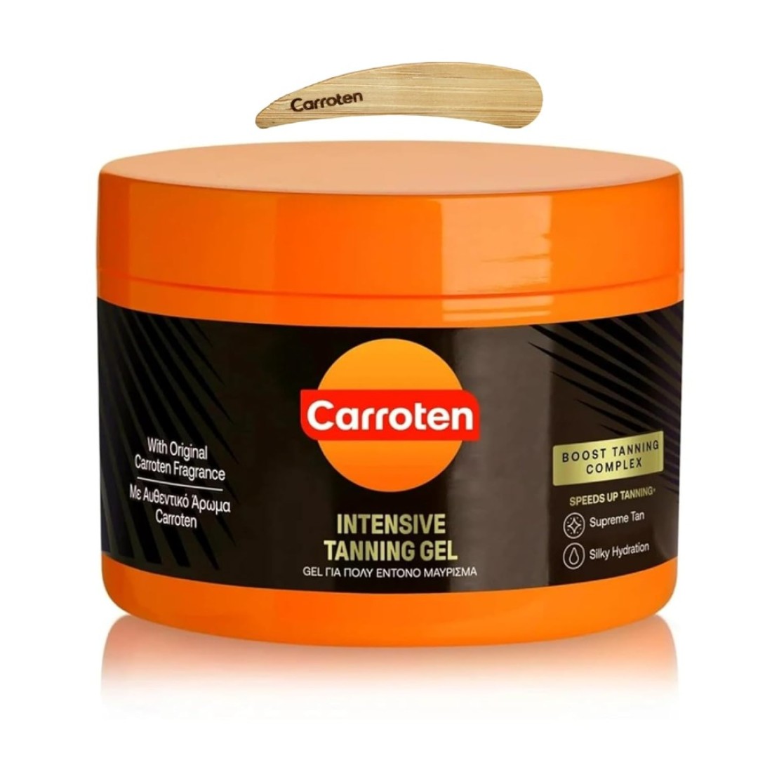 Carroten Intensive Tanning Gel SPF0 + Spatula - Exceptional, Rich, and Instant Tanning Result - with Sesame Oil and Calendula Extract