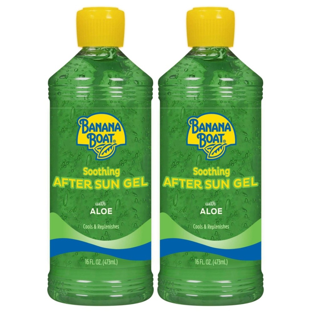 Banana Boat Soothing After Sun Gel with Aloe Twin Pack After Sun Care Aloe Gel After Sun Aloe Sunburn Relief 16oz each