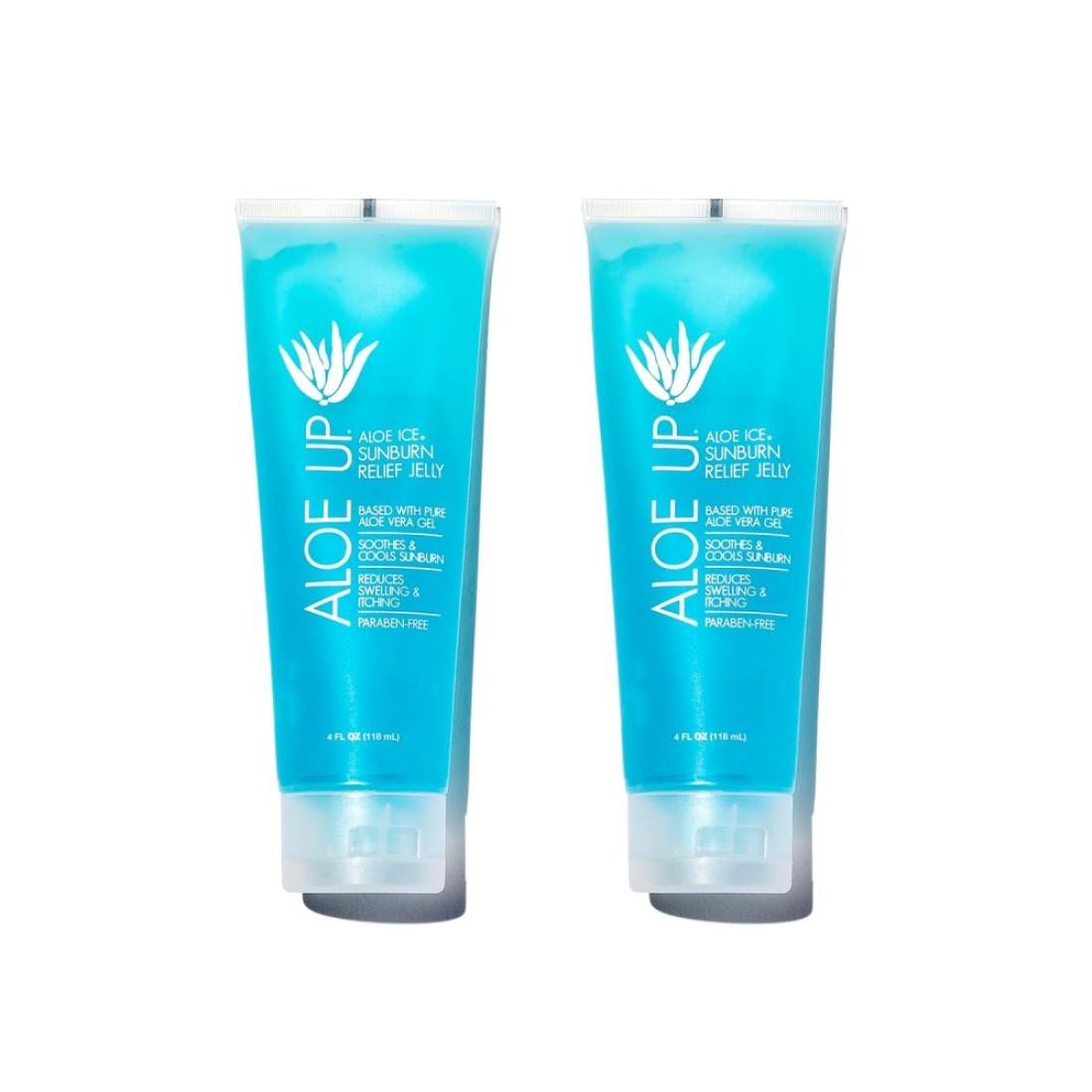 ALOE UP Ice Sunburn Relief Jelly - Pure Aloe Vera Gel Sunburn Relief for Adults &amp; Kids, Aloe Vera Gel Face &amp; Body, Natural Cruelty-Free Aloe Gel, Aloe Vera Gel Skin Lotion - 4 Oz (2pack)