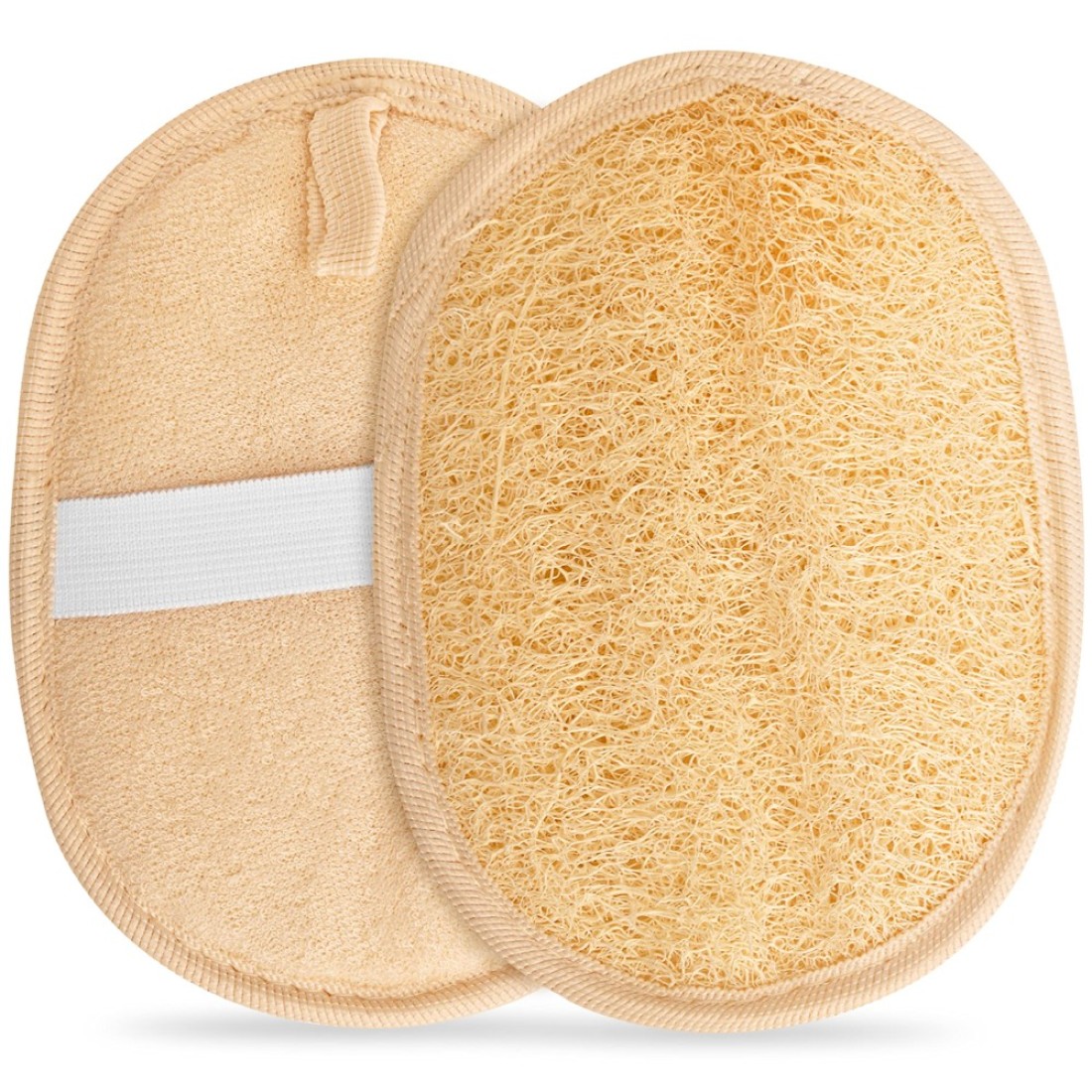 CraftsOfEgypt 2 Exfoliating Loofah Pads bath sponge AllNatural Egyptian Bath Shower Exfoliating washcloth and Loofa natural Sponge for Face Back Body Eco Friendly and biodegradable