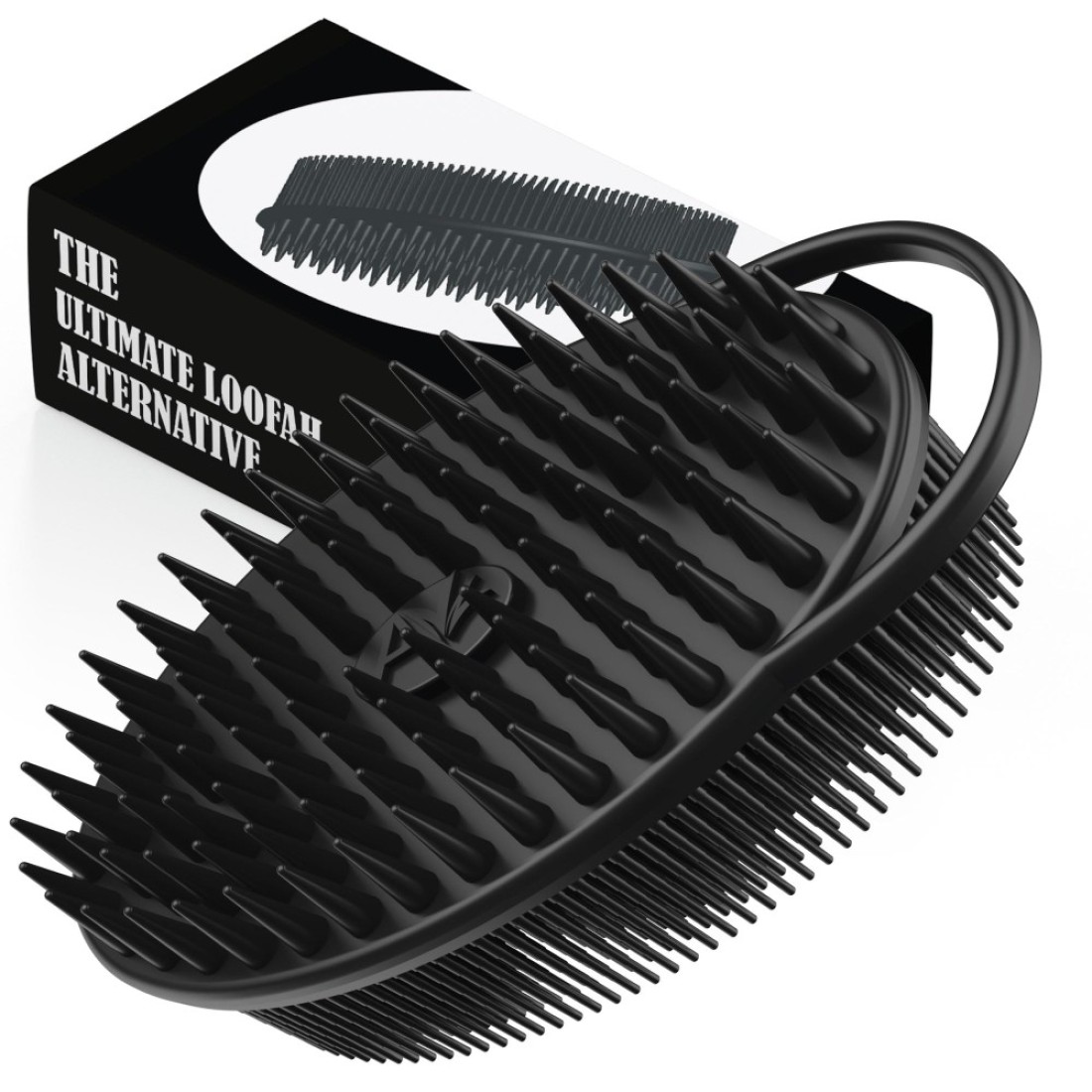 Avilana Style 3 2in1 Exfoliating Silicone Body Scrubber Shampoo Brush Scalp Massager Hygienic Shower Loofah Sponge Alternative for Deep Clean Soft Skin